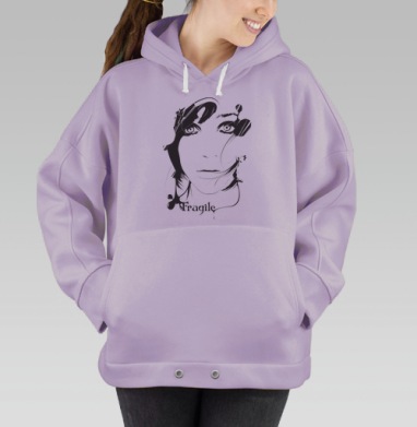 Fragile / Хрупкая, Hoodie Oversize Fiolet