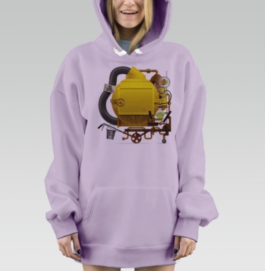 Желтая фантастическая машина, Hoodie Mjhigh Dig Mel, Fiolet, утепленная