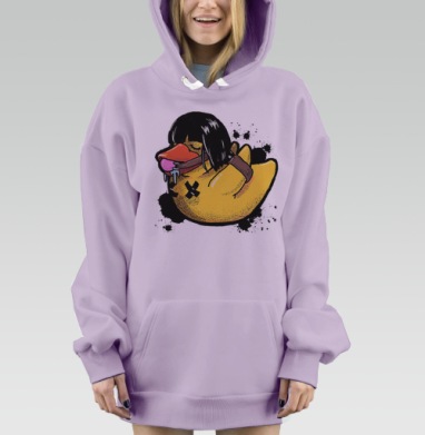 Желтая утка с клювом в наморднике вызов свободе, Hoodie Mjhigh Dig Mel, Fiolet, утепленная