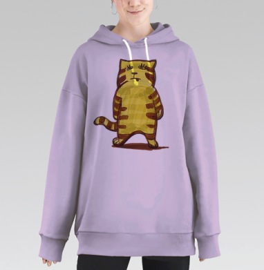 Жёлтый котик, Hoodie Long Oversize Fiolet