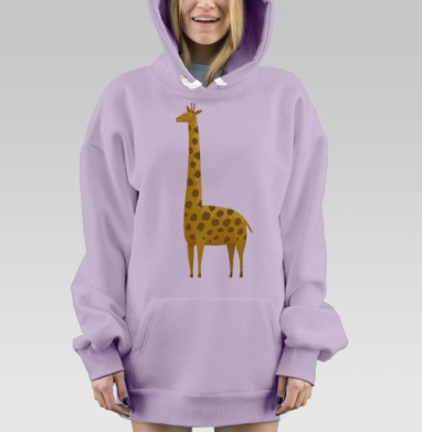 Жираф (Живая Азбука), Hoodie Mjhigh Dig Mel, Fiolet, утепленная