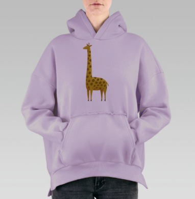 Жираф (Живая Азбука), Hoodie Oversize Fiolet, утепленная