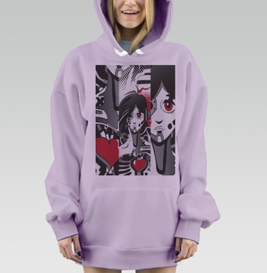 Живое сердце, Hoodie Mjhigh Dig Mel, Fiolet, утепленная