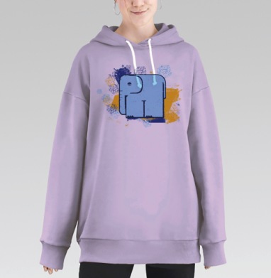 Голубой слон, Hoodie Long Oversize Fiolet