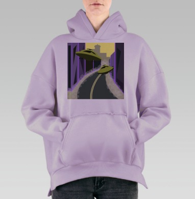 Город будущего, Hoodie Oversize Fiolet, утепленная