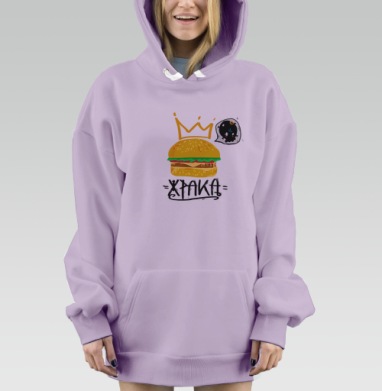 ЖРАКА, Hoodie Mjhigh Dig Mel, Fiolet, утепленная