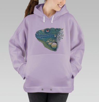 Iguana / Игуана, Hoodie Oversize Fiolet