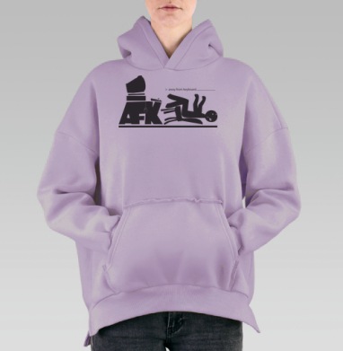 Ill be back / Я вернусь, Hoodie Oversize Fiolet, утепленная