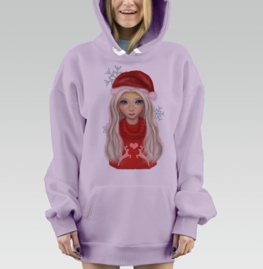 К Новому году готова, Hoodie Mjhigh Dig Mel, Fiolet, утепленная
