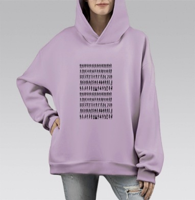 как много девушек хороших, Hoodie Mono Fiolet, оверсайз, утепленная