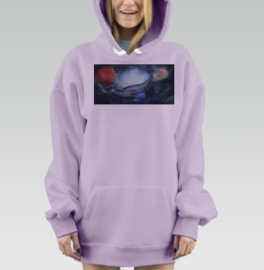 Кит в космосе, Hoodie Mjhigh Dig Mel, Fiolet, утепленная
