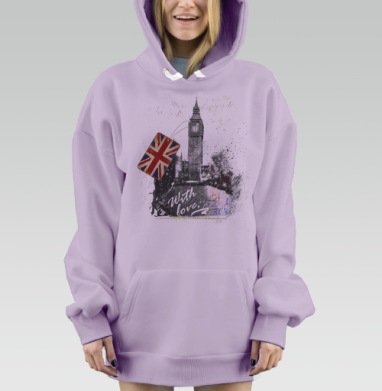 Когда часы двенадцать бьют, Hoodie Mjhigh Dig Mel, Fiolet, утепленная