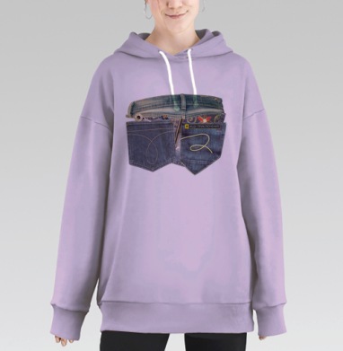 Коллаж из джинсов: Искусство повседневности, Hoodie Long Oversize Fiolet