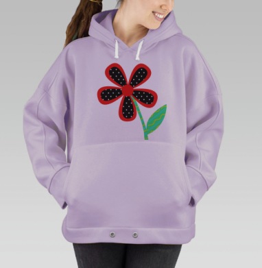 коллажный цветок, Hoodie Oversize Fiolet