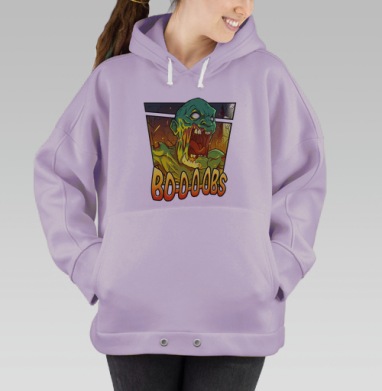 Комичный Зомби Крик с Ироничной Надписью, Hoodie Oversize Fiolet