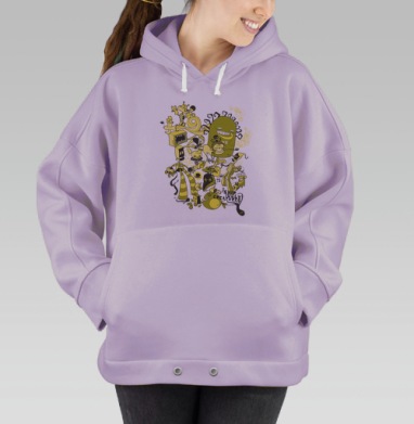 Корабль уродливых существ коллективный парад монстров, Hoodie Oversize Fiolet