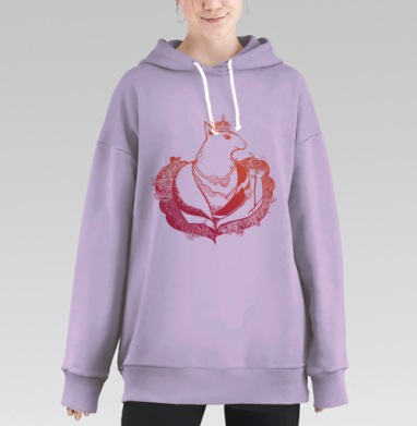 Королева белок, Hoodie Long Oversize Fiolet