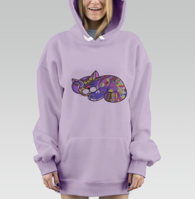 Котенок, Hoodie Mjhigh Dig Mel, Fiolet, утепленная