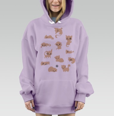 Котосмайлы, Hoodie Mjhigh Dig Mel, Fiolet, утепленная
