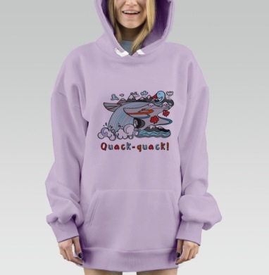 Кря-кря водопад, Hoodie Mjhigh Dig Mel, Fiolet, утепленная