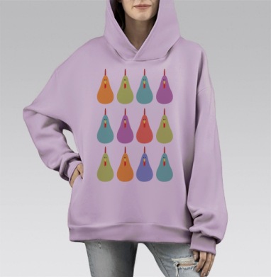 Курицы, Hoodie Mono Fiolet, оверсайз, утепленная