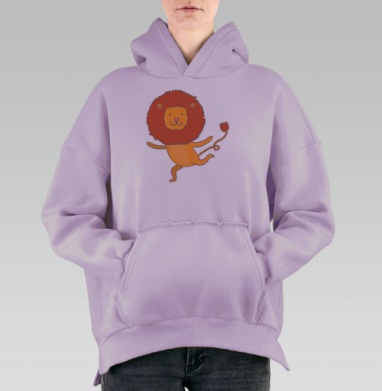 Leo / Лев, Hoodie Oversize Fiolet, утепленная