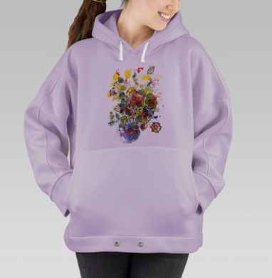 Летний букет, Hoodie Oversize Fiolet