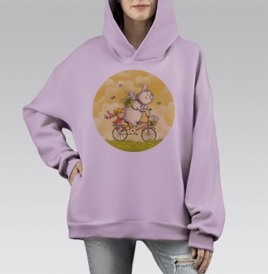 Лето, Hoodie Mono Fiolet, оверсайз, утепленная