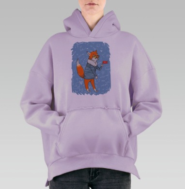 Лис, Hoodie Oversize Fiolet, утепленная