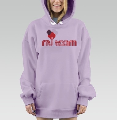 Логотип ретро футуризм промышленный стиль ru team, Hoodie Mjhigh Dig Mel, Fiolet, утепленная