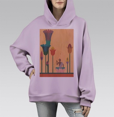 LOTOS / Лотос, Hoodie Mono Fiolet, оверсайз, утепленная