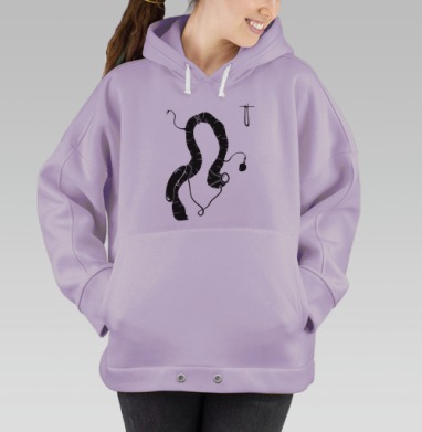 Lumbricidae / Дождевые черви, Hoodie Oversize Fiolet