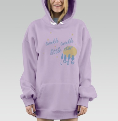 Лунные кошки, Hoodie Mjhigh Dig Mel, Fiolet, утепленная