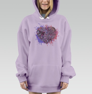 Любовь, Hoodie Mjhigh Dig Mel, Fiolet, утепленная