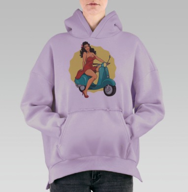 Макаронинка, Hoodie Oversize Fiolet, утепленная