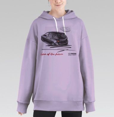 Материализация идеи будущего автомобиля в динамике ZOOM-ZOOM, Hoodie Long Oversize Fiolet