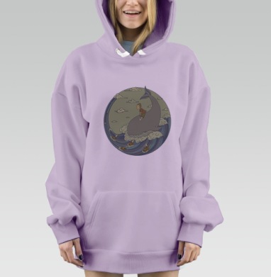 Мечтательное Путешествие Ребёнка на Ките, Hoodie Mjhigh Dig Mel, Fiolet, утепленная
