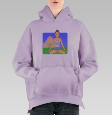Медитация, Hoodie Oversize Fiolet, утепленная