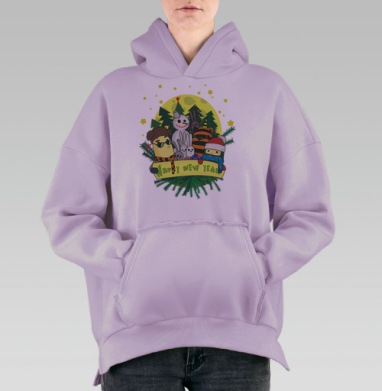 Механический кибернетический организм внутри человеческого тела, Hoodie Oversize Fiolet, утепленная