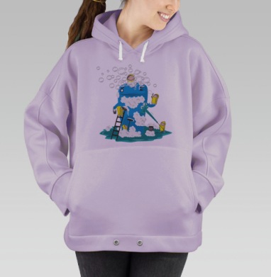 Механическое сердце внутри грудной клетки человеческой., Hoodie Oversize Fiolet