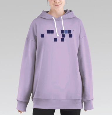 Минималистичная абстракция мем Loss цифровой код памяти, Hoodie Long Oversize Fiolet