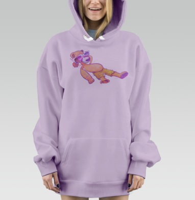 Мишка на юге загорает, Hoodie Mjhigh Dig Mel, Fiolet, утепленная