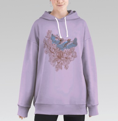 Мишка в мечтах, Hoodie Long Oversize Fiolet