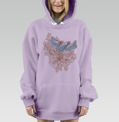 Мишка в мечтах, Hoodie Mjhigh Dig Mel, Fiolet, утепленная