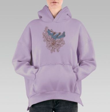 Мишка в мечтах, Hoodie Oversize Fiolet, утепленная