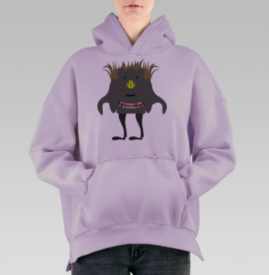 Монстрик, Hoodie Oversize Fiolet, утепленная