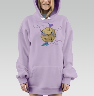 MoonPotato / Лунная картошка, Hoodie Mjhigh Dig Mel, Fiolet, утепленная
