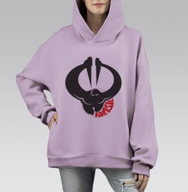 Мощь пробудившегося гиганта народная энергия BRASIL, Hoodie Mono Fiolet, оверсайз, утепленная