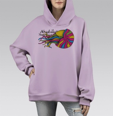 Наутилус Помпилиус, Hoodie Mono Fiolet, оверсайз, утепленная