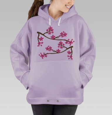 Нежная сакура, Hoodie Oversize Fiolet